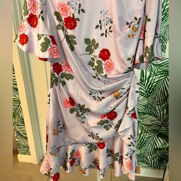KEEPSAKE The Label Lilac Pretty One Floral Flutter Sleeve Dress Medium - Picture 5 of 10